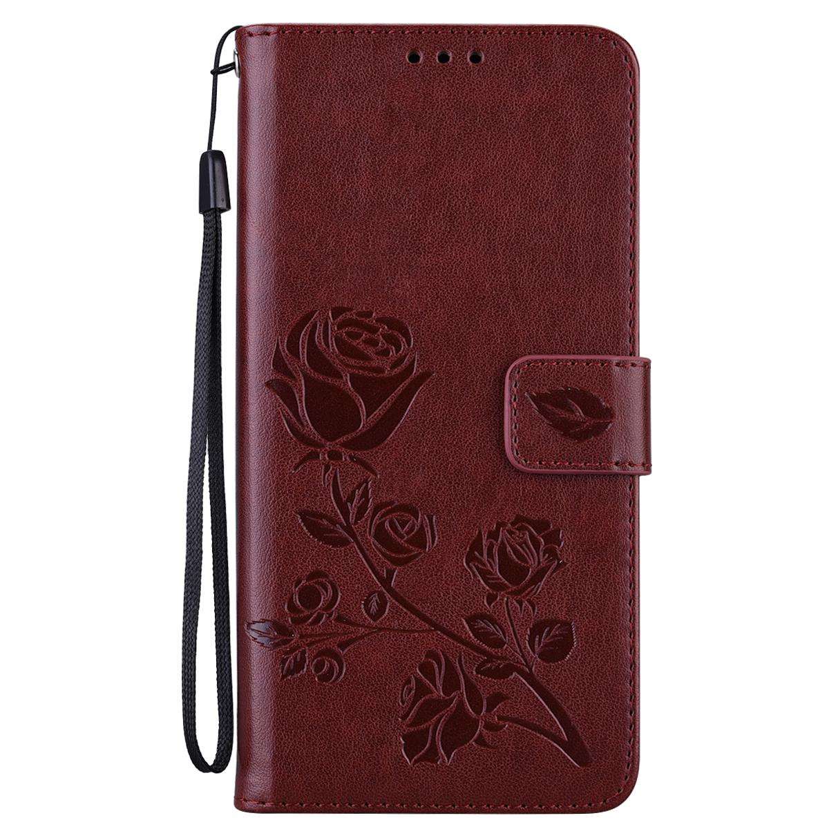 For Honor 400 Smart 5G / X7d 5G Rose Embossed Flip PU Leather Phone Case(Brown)