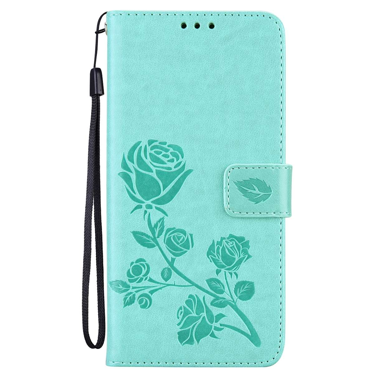 For Samsung Galaxy S23 Ultra 5G Rose Embossed Flip PU Leather Phone Case(Green)