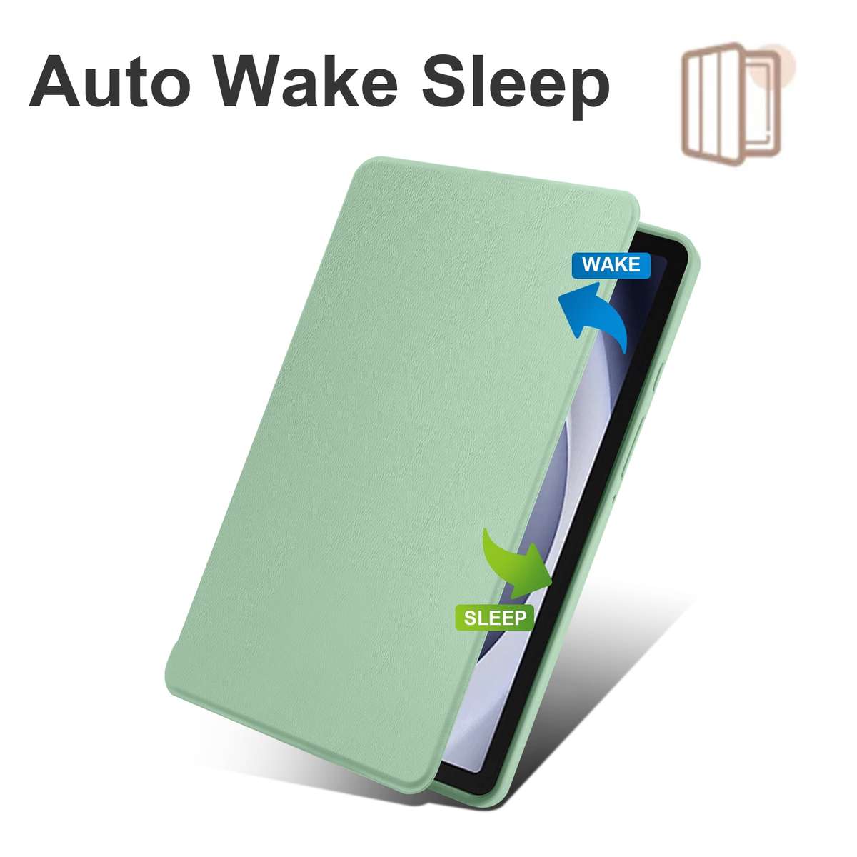 For Samsung Galaxy Tab A11 / A9 Acrylic 360 Degree Rotation Smart Tablet Leather Case(Green)