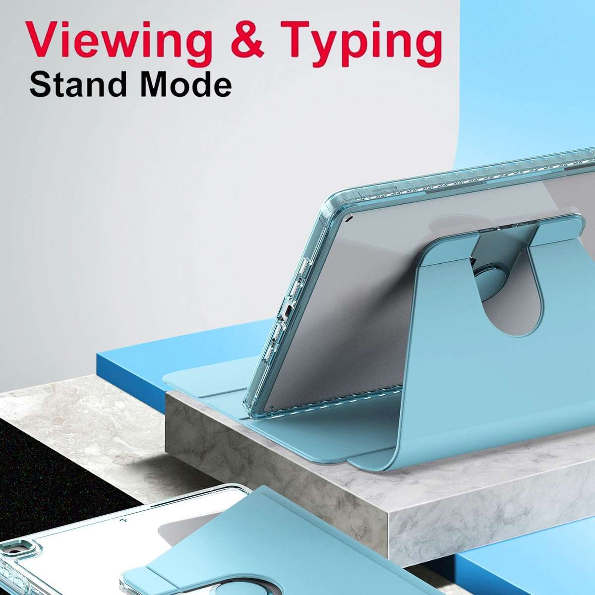 For iPad 10.2 2021 / 2020 / 2019 Clear 360 Rotation Stand Smart Leather Tablet Case(Purple)