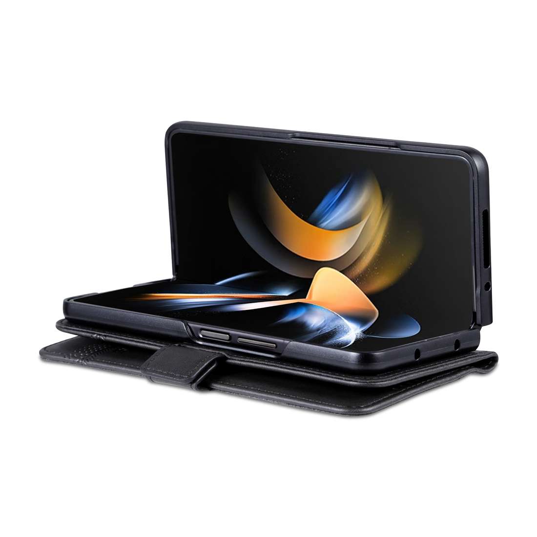 For Samsung Galaxy Z Fold5 5G AZNS Magnetic Calf Texture Flip Leather Phone Case(Black)