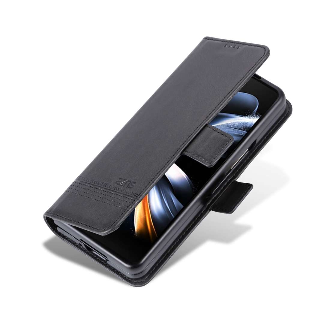 For Samsung Galaxy Z Fold5 5G AZNS Magnetic Calf Texture Flip Leather Phone Case(Black)