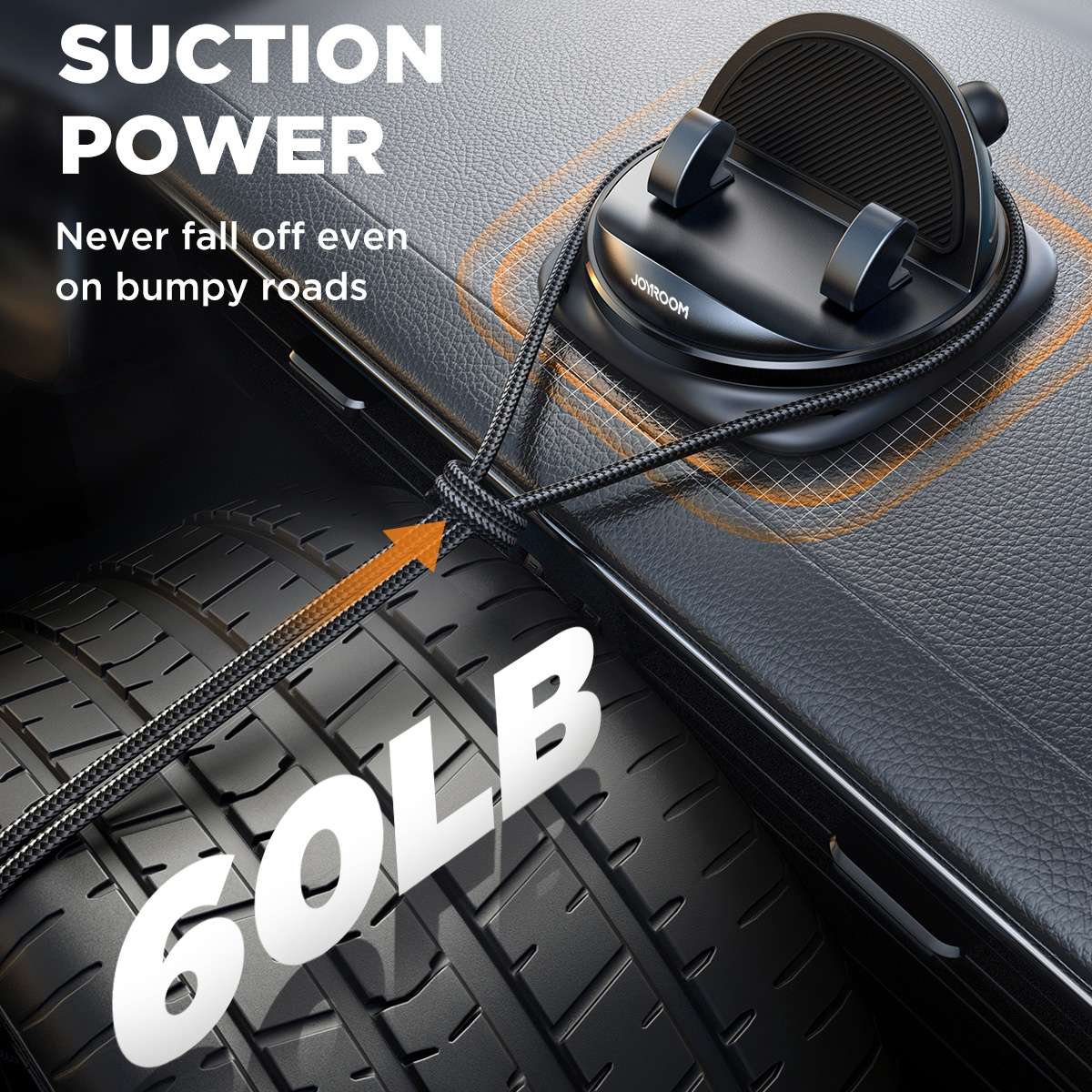 JOYROOM JR-ZS354 360 Degrees Rotatable Dashboard Car Phone Holder(Black)