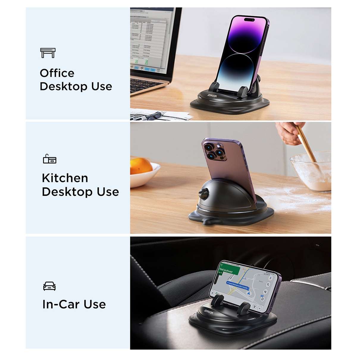 JOYROOM JR-ZS354 360 Degrees Rotatable Dashboard Car Phone Holder(Black)