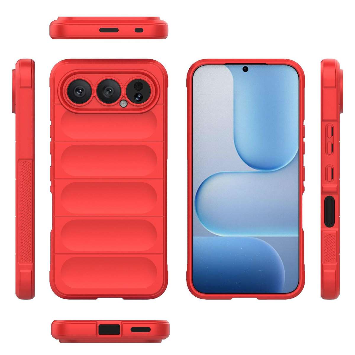 For Honor 500 Pro Global 155.8mm Magic Shield TPU + Flannel Phone Case(Red)