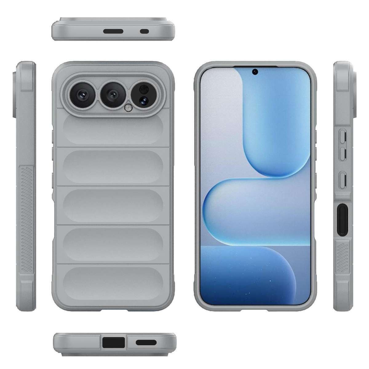 For Honor 500 Pro Global 155.8mm Magic Shield TPU + Flannel Phone Case(Grey)
