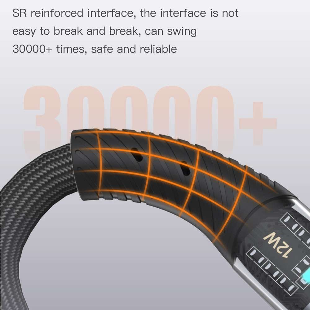 TOTU CB-8-3 100W 3 in 1 USB to 8 Pin+Type-C+Micro USB Transparent Braided Data Cable, Length: 1.5m