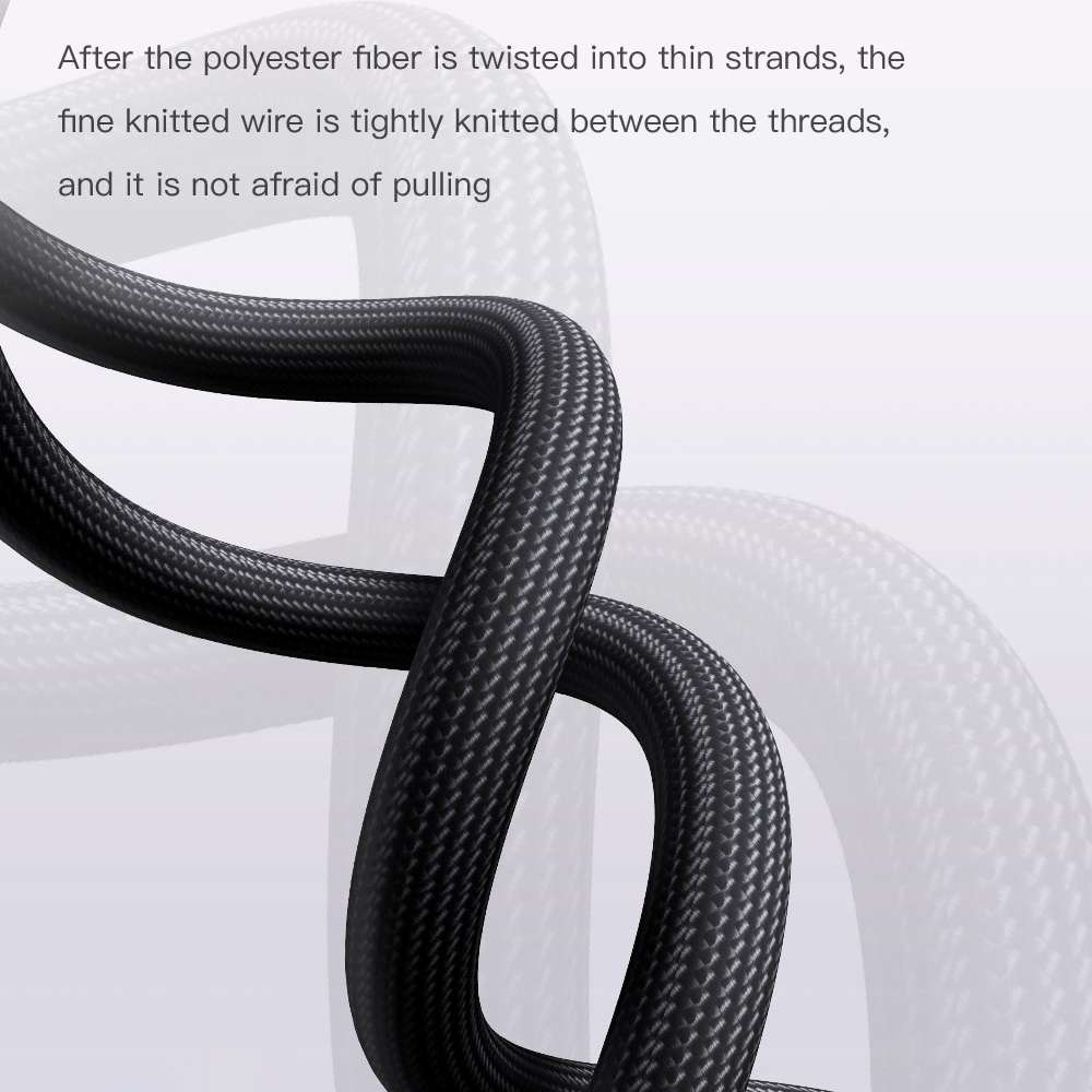 TOTU CB-8-3 100W 3 in 1 USB to 8 Pin+Type-C+Micro USB Transparent Braided Data Cable, Length: 1.5m