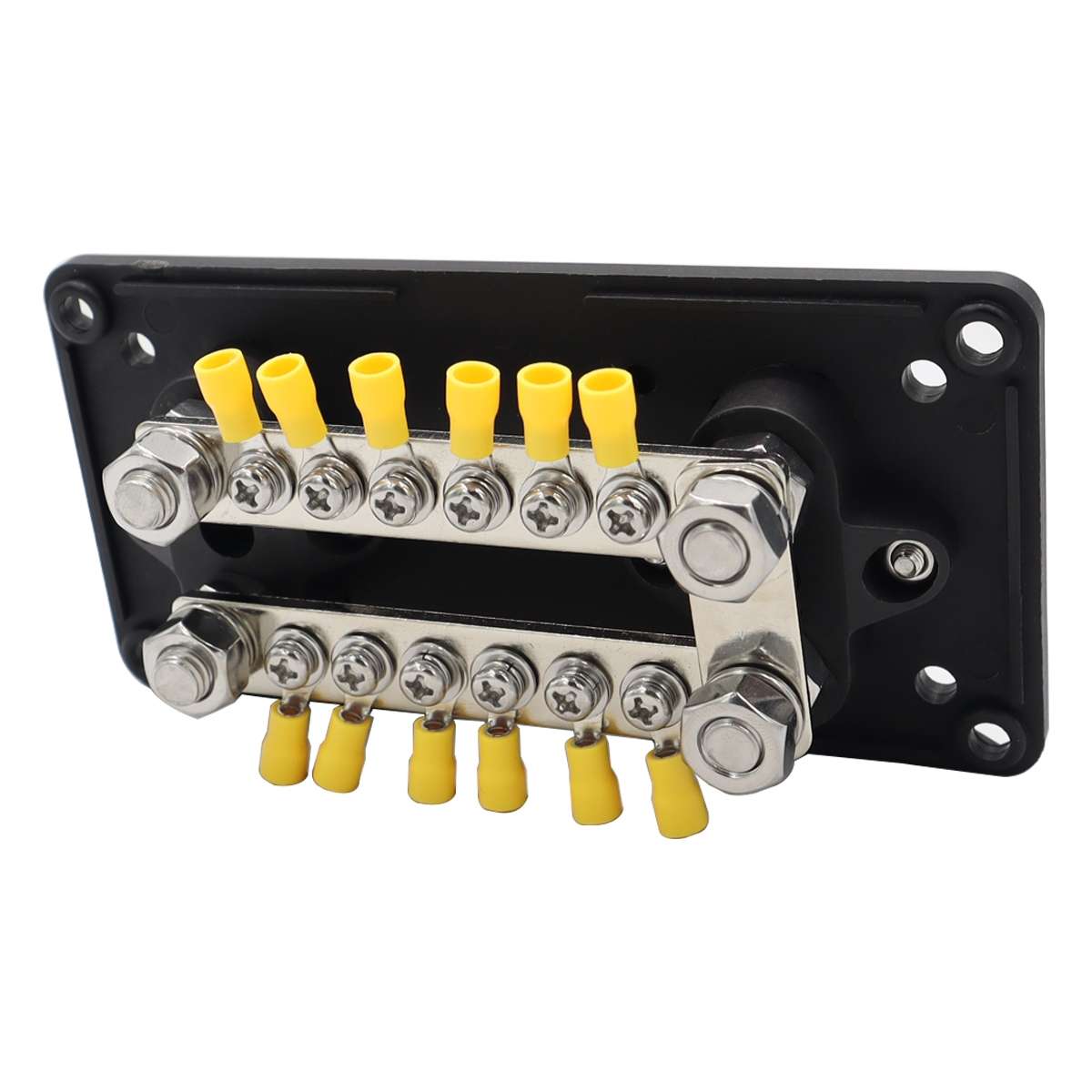 CP-3158 150A 12-48V RV Yacht Modified Double Row 12-way M6 Terminal Busbar with 12pcs Terminals