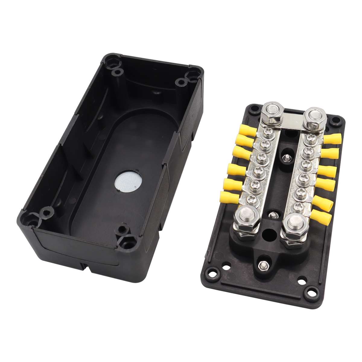 CP-3158 150A 12-48V RV Yacht Modified Double Row 12-way M6 Terminal Busbar with 12pcs Terminals