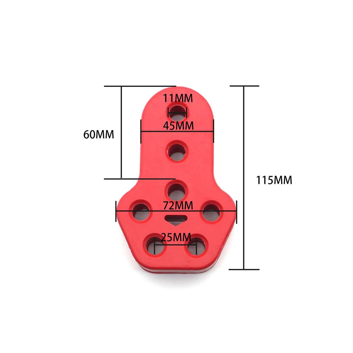 XH-6282 7 Holes Car Exhaust Hanger Bushing Muffler Rubber Insulator Mount Bracket(Red)