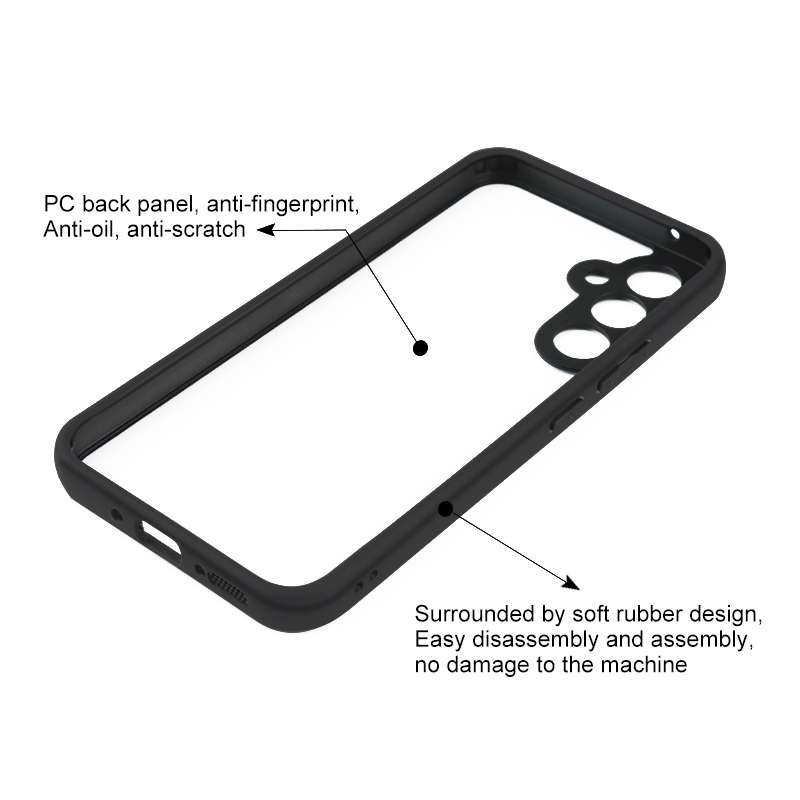 For Samsung Galaxy A54 5G Frosted TPU + Transparent PC Phone Case(Black)