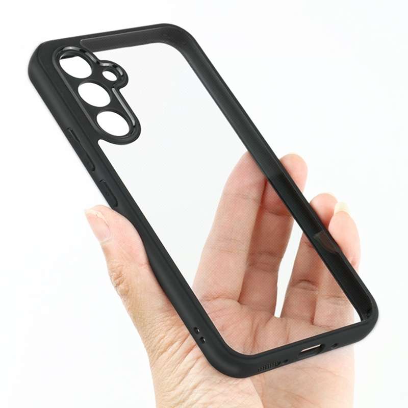 For Samsung Galaxy A54 5G Frosted TPU + Transparent PC Phone Case(Black)