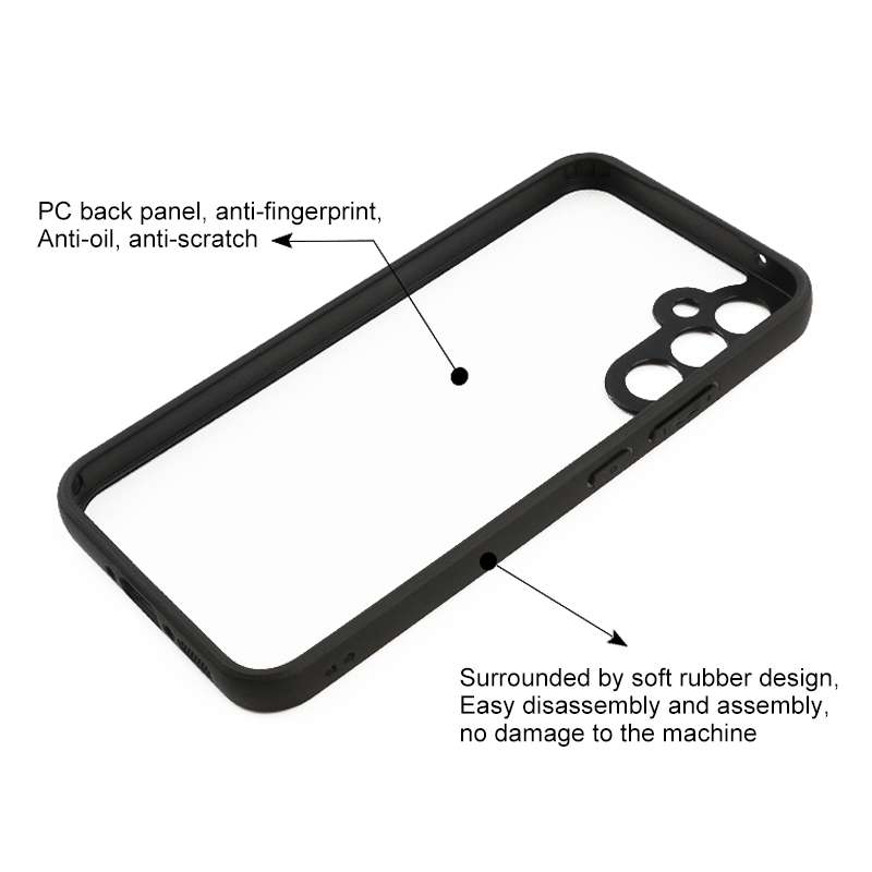 For Samsung Galaxy A34 5G Frosted TPU + Transparent PC Phone Case(Black)