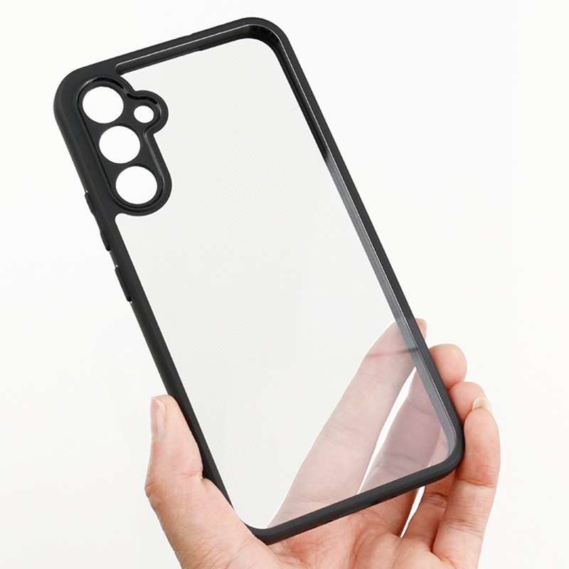 For Samsung Galaxy A34 5G Frosted TPU + Transparent PC Phone Case(Black)