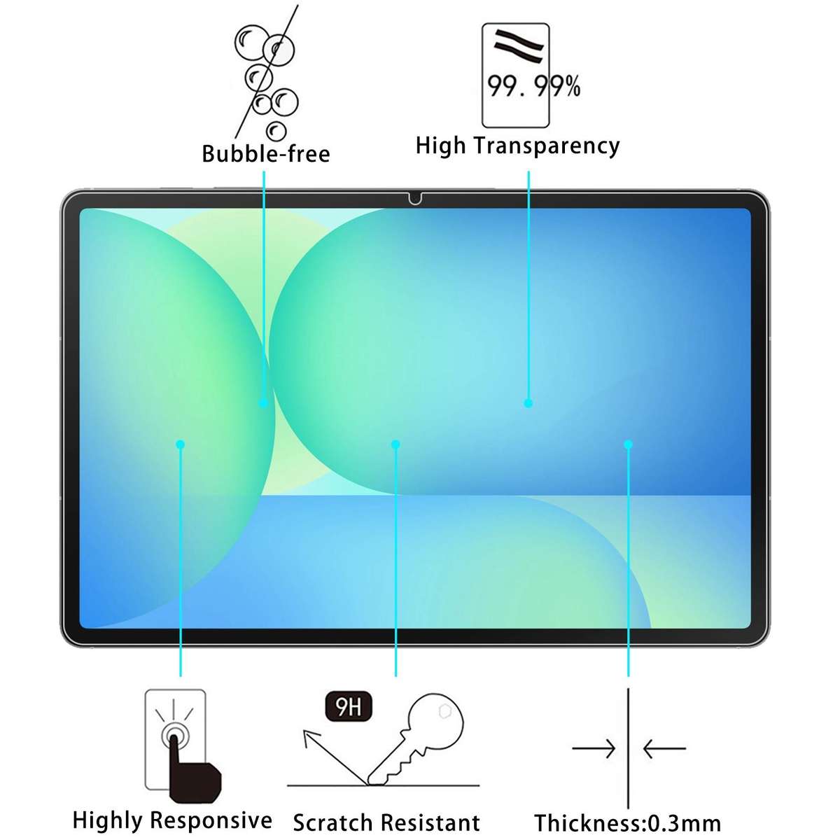 For Samsung Galaxy Tab S10 FE+ 13.1 9H 0.3mm Explosion-proof Tempered Glass Film