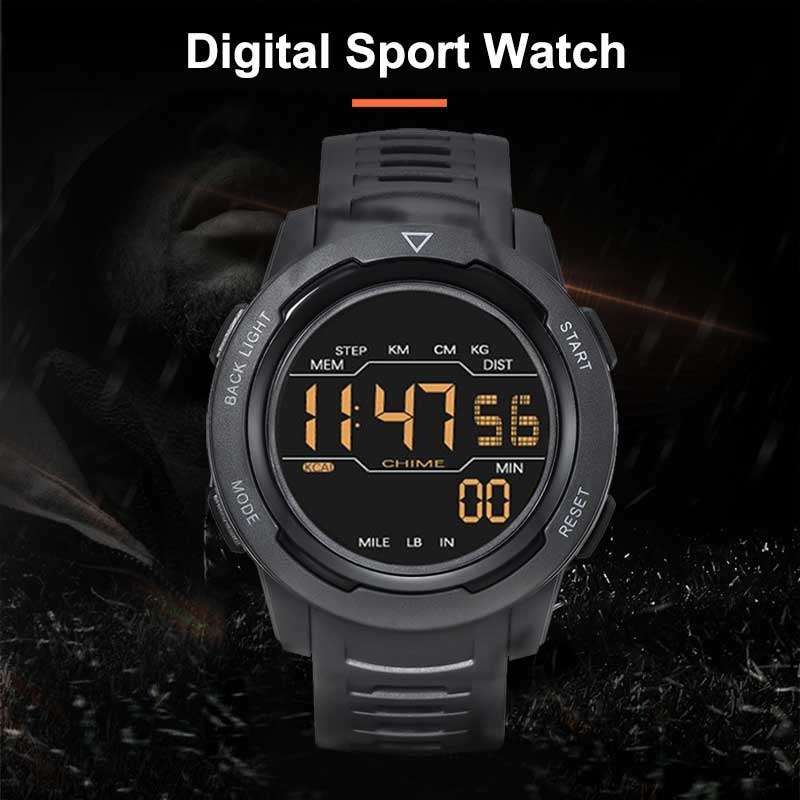 SPOVAN P100 LED Luminous Pedometer Multifunctional Sports Electronic Watch(Black)