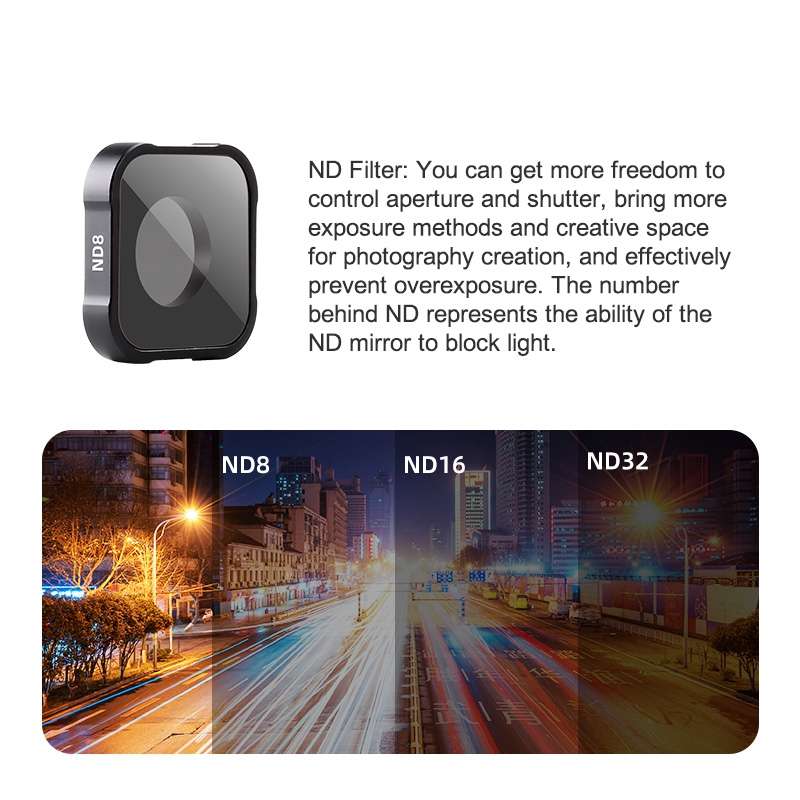 ND8 Filter Action Camera Lens Filter For GoPro Hero11 Black / Hero11 Black mini / HERO10 Black / H