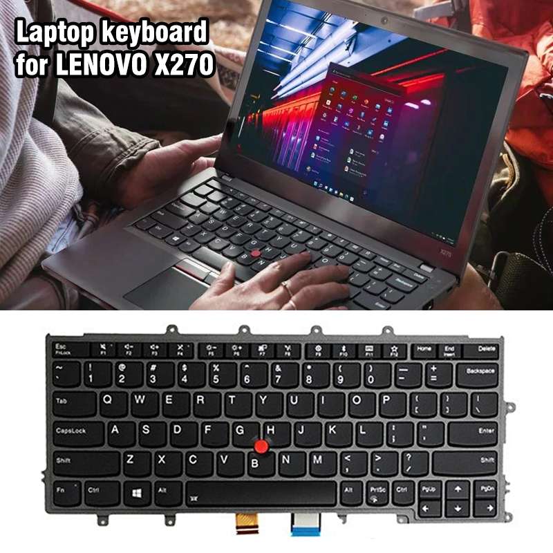 For Lenovo X270 US Version Backlight Laptop Keyboard with Pointing