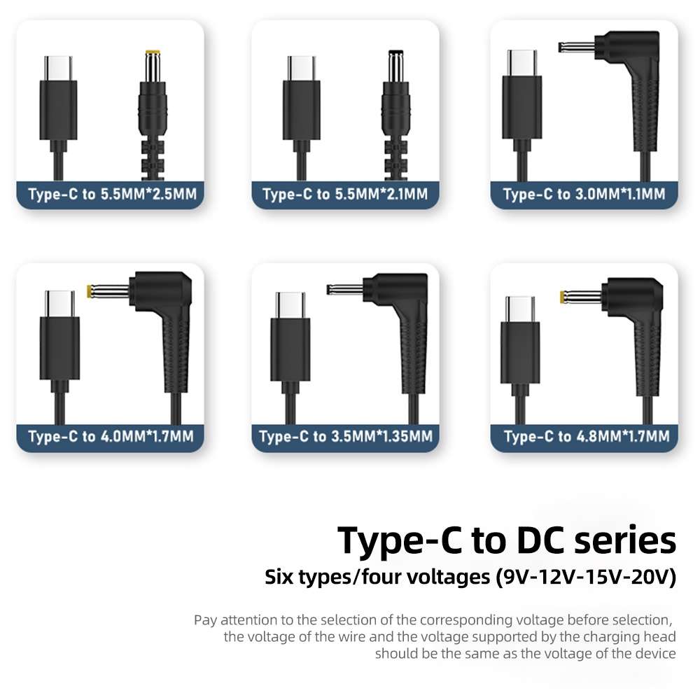 9V 4.0 x 1.7mm DC Power to Type-C Adapter Cable