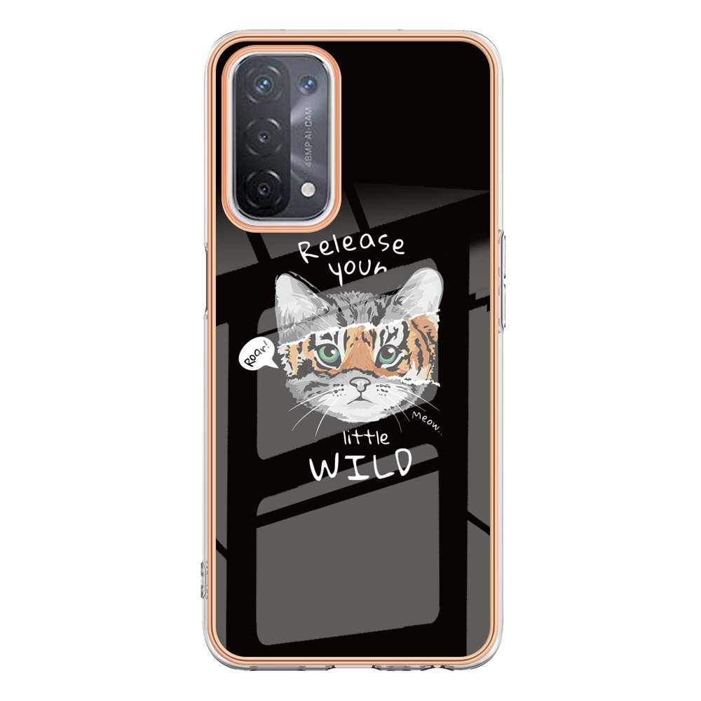 For OPPO A74 / A93 5G / A54 5G / A93s 5G Electroplating Marble Dual-side IMD Phone Case(Smile)