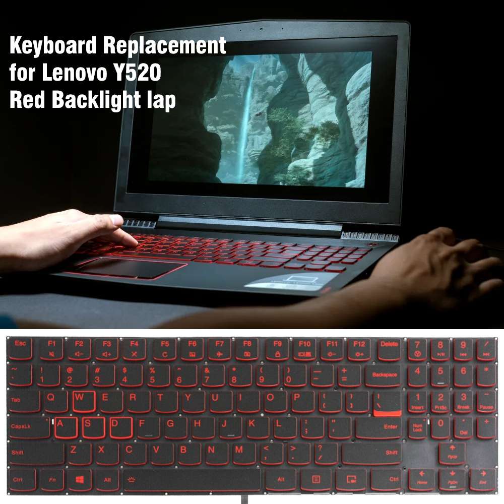 For Lenovo Y520 US Version Backlight Laptop Keyboard(Red Word)