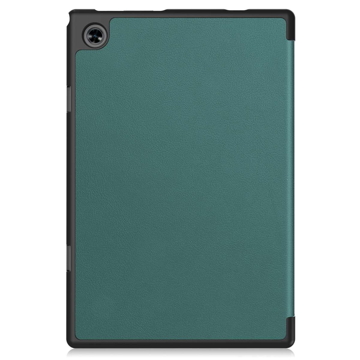 For Teclast M40 Pro 2023 Custer Pure Color 3-Fold Holder Leather Tablet Case(Dark Green)