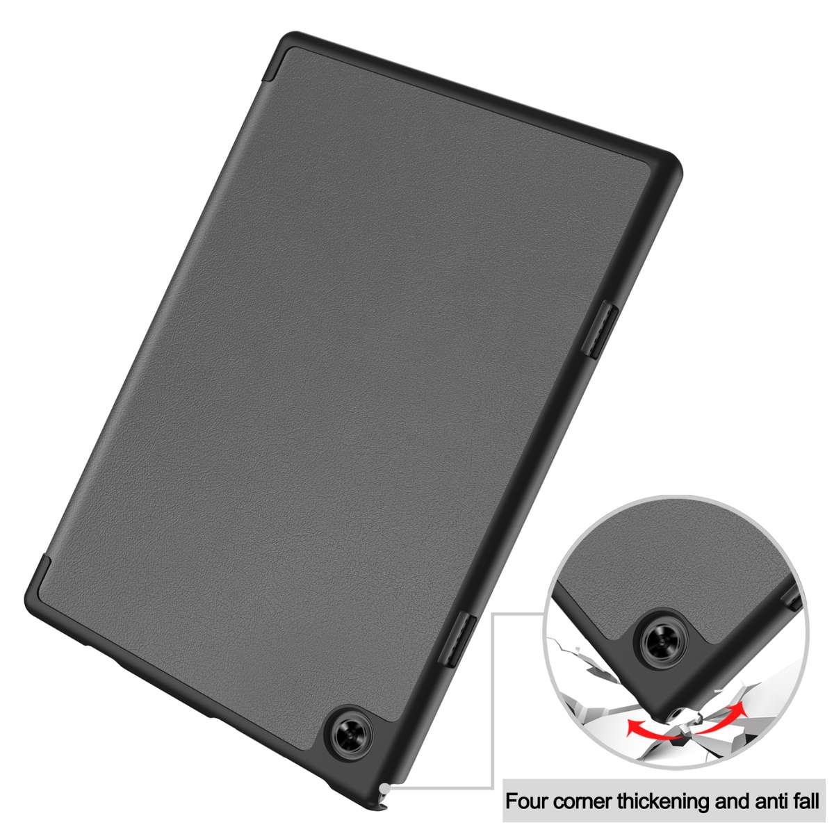 For Teclast M40 Pro 2023 Custer Pure Color 3-Fold Holder Leather Tablet Case(Grey)