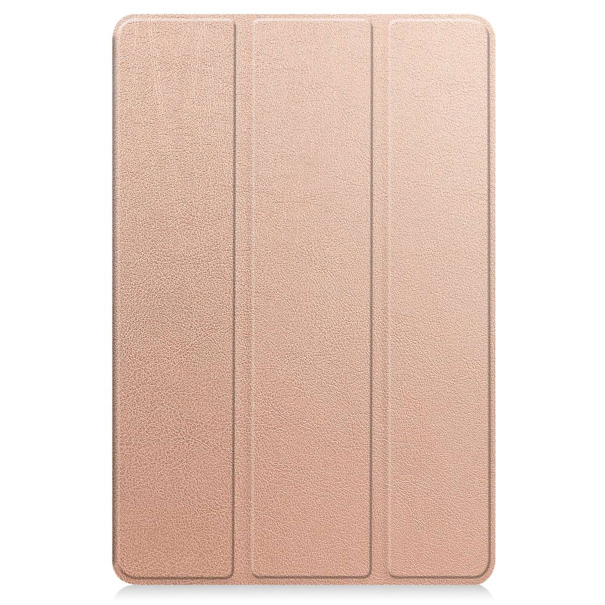 For Teclast M40 Pro 2023 Custer Pure Color 3-Fold Holder Leather Tablet Case(Rose Gold)