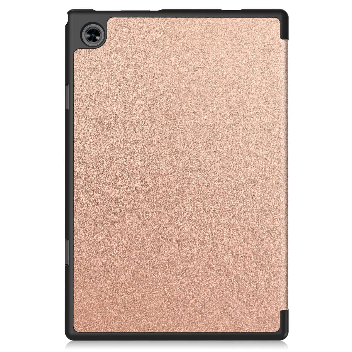 For Teclast M40 Pro 2023 Custer Pure Color 3-Fold Holder Leather Tablet Case(Rose Gold)