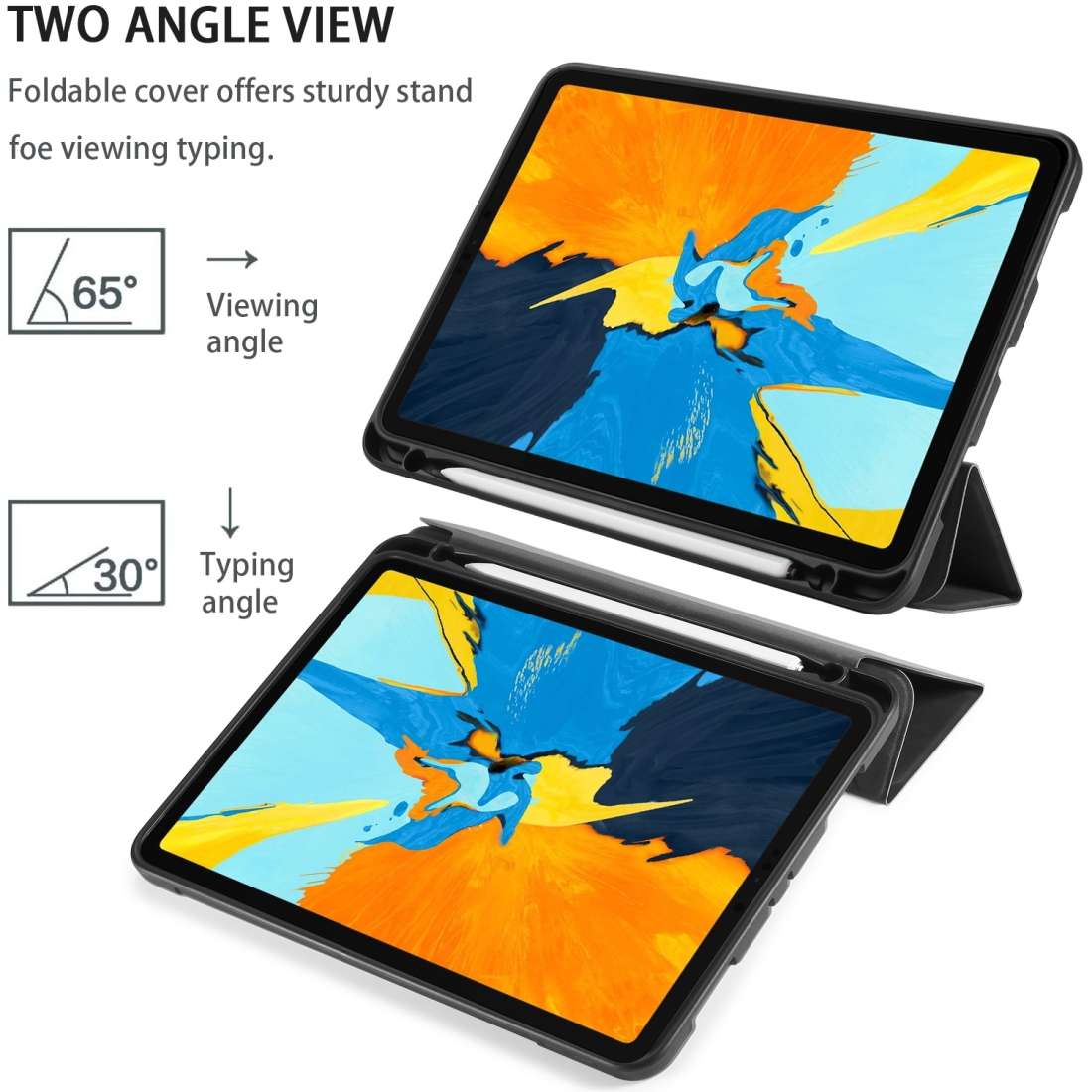 For iPad Pro 11 inch (2018) DG.MING See Series Horizontal Flip Leather Case with Holde ... (Black)