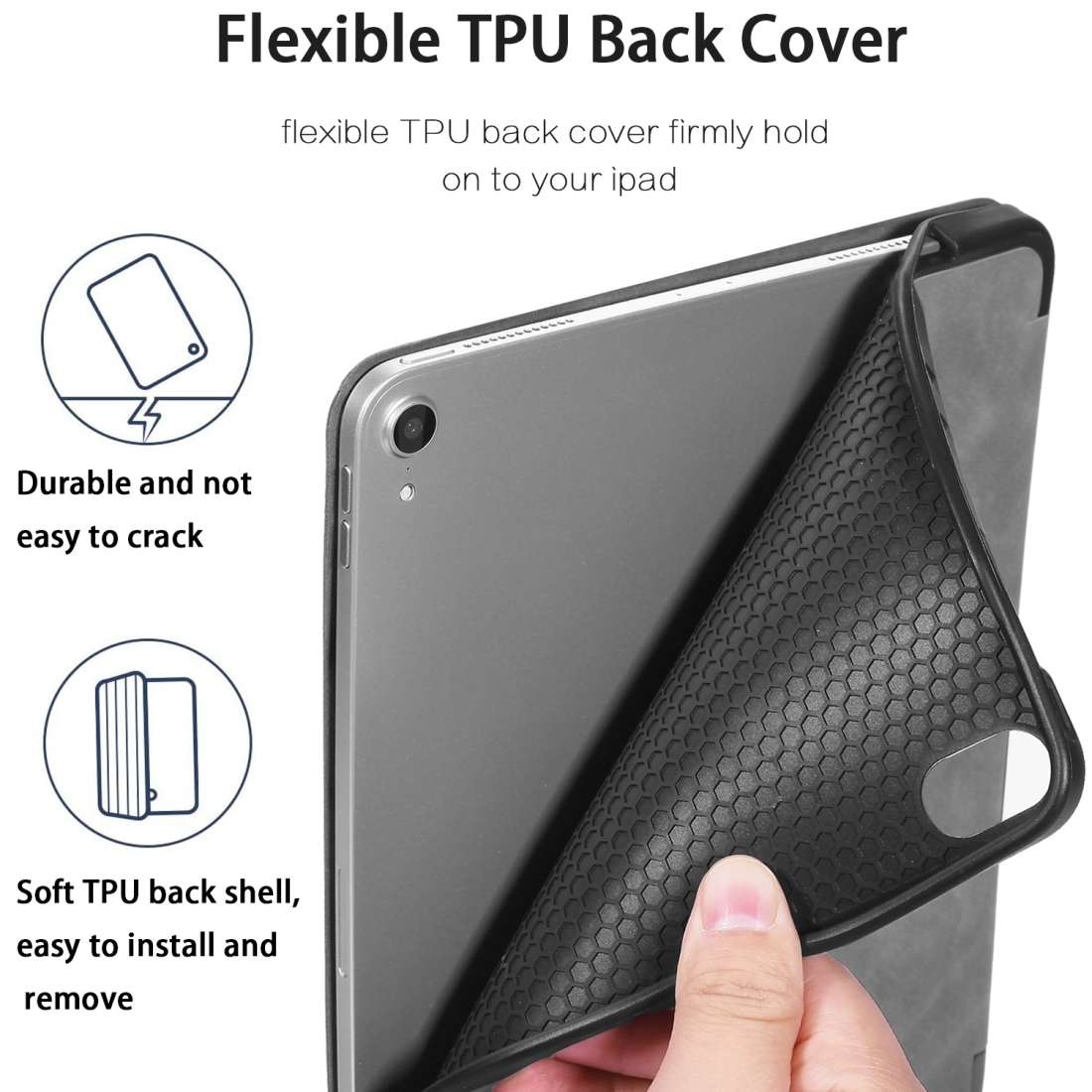 For iPad Pro 11 inch (2018) DG.MING See Series Horizontal Flip Leather Case with Holder ... (Grey)