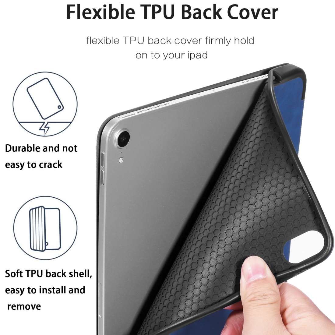For iPad Pro 11 inch (2018) DG.MING See Series Horizontal Flip Leather Case with Holder ... (Blue)