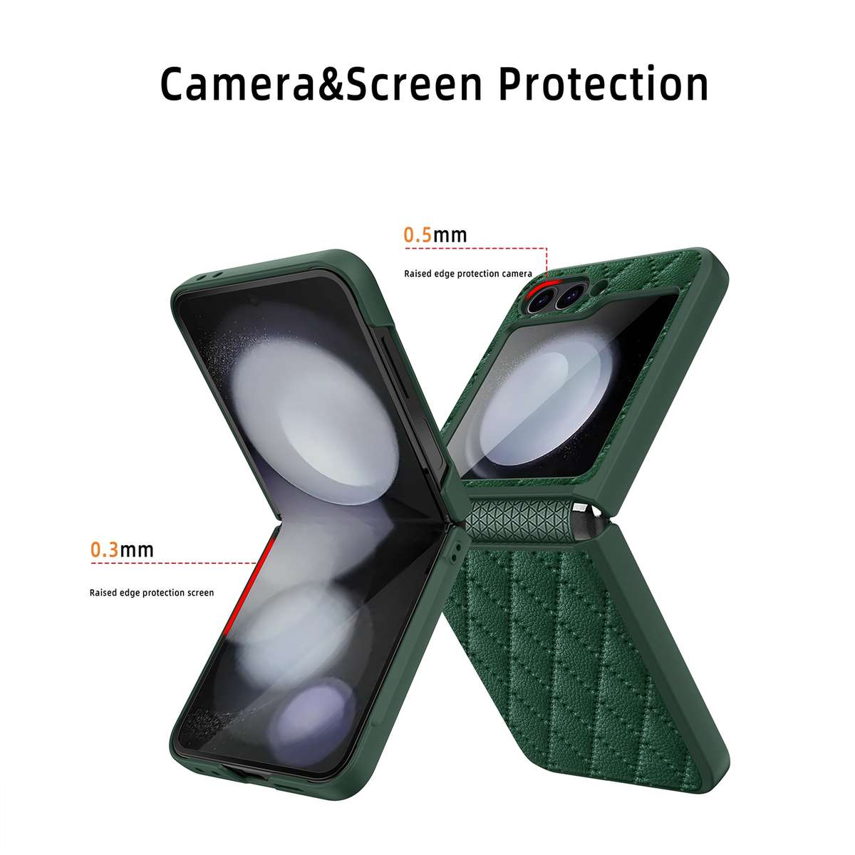 For Samsung Galaxy Z Flip7 FE / Flip6 Diamond Lattice Hinge Phone Case(Green)