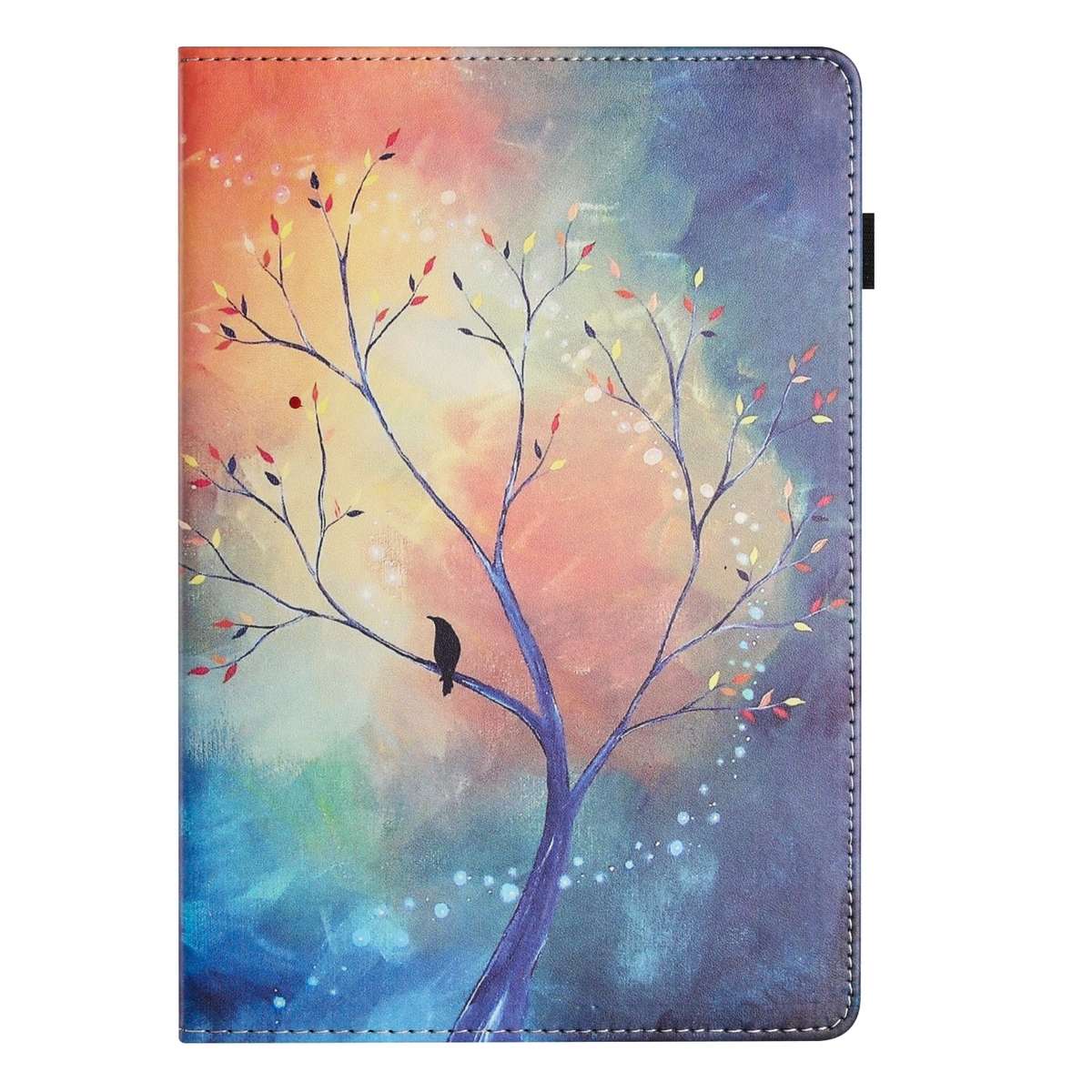 For iPad 10.5 2019 Sewing Litchi Texture Smart Leather Tablet Case(Oil Painting Tree)