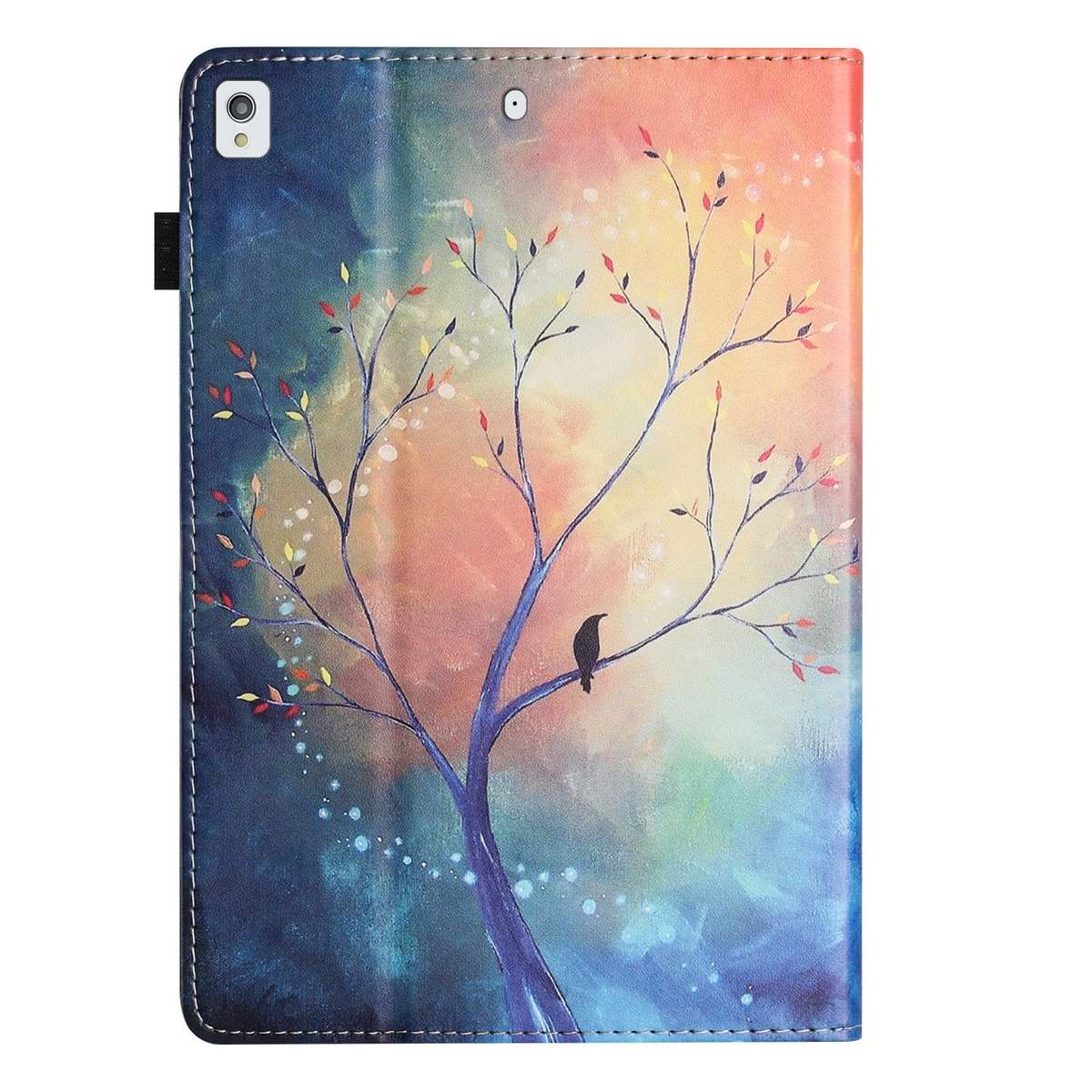 For iPad 10.5 2019 Sewing Litchi Texture Smart Leather Tablet Case(Oil Painting Tree)