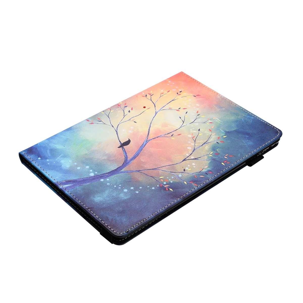 For iPad 10.5 2019 Sewing Litchi Texture Smart Leather Tablet Case(Oil Painting Tree)