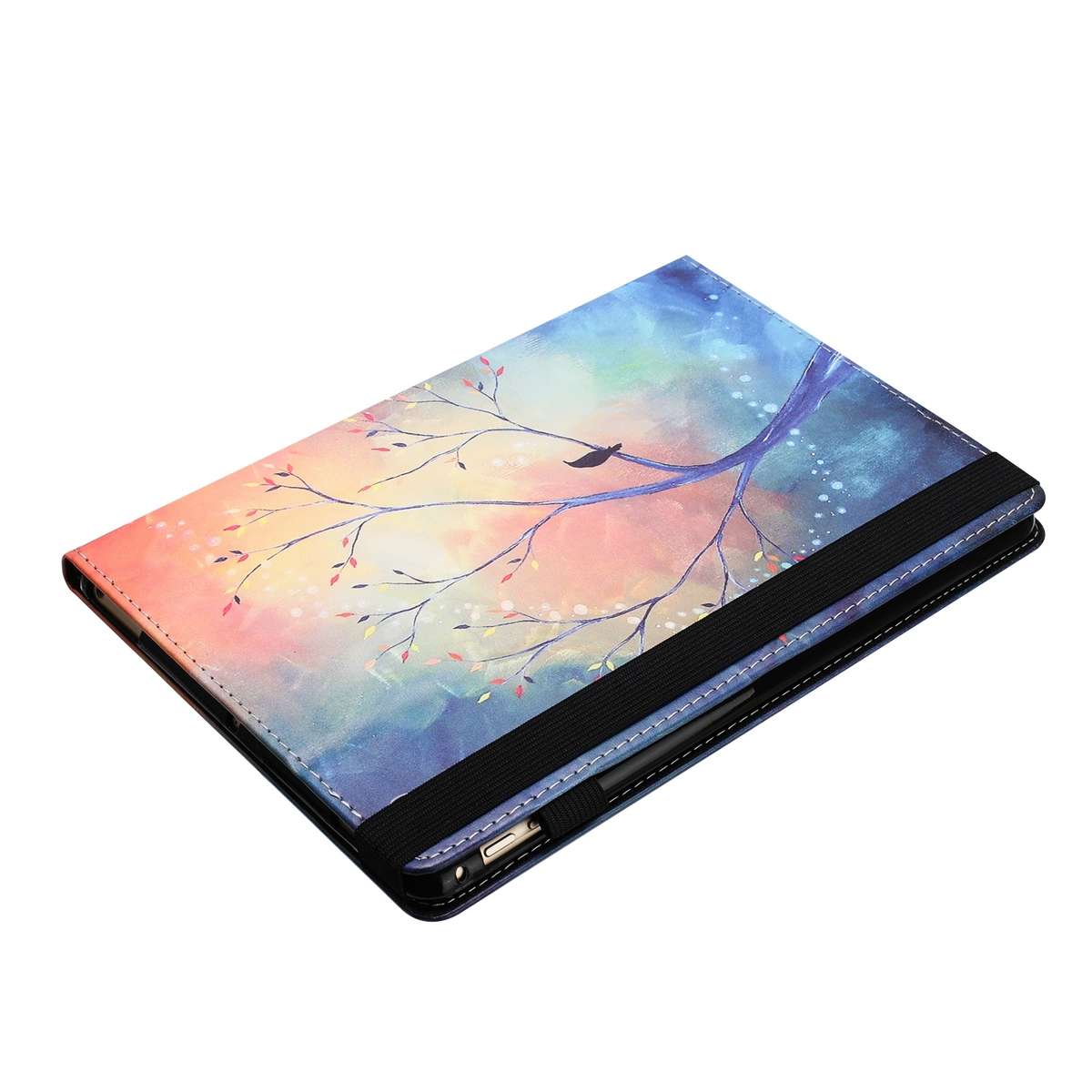 For iPad 10.5 2019 Sewing Litchi Texture Smart Leather Tablet Case(Oil Painting Tree)