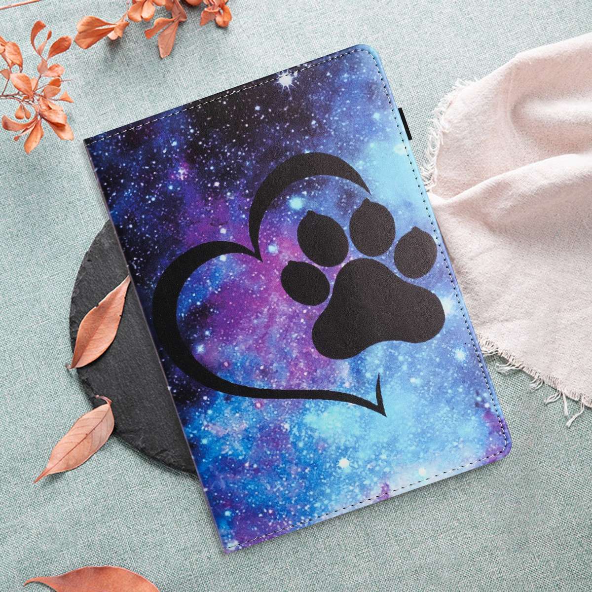 For iPad 10.5 2019 Sewing Litchi Texture Smart Leather Tablet Case(Footprint)