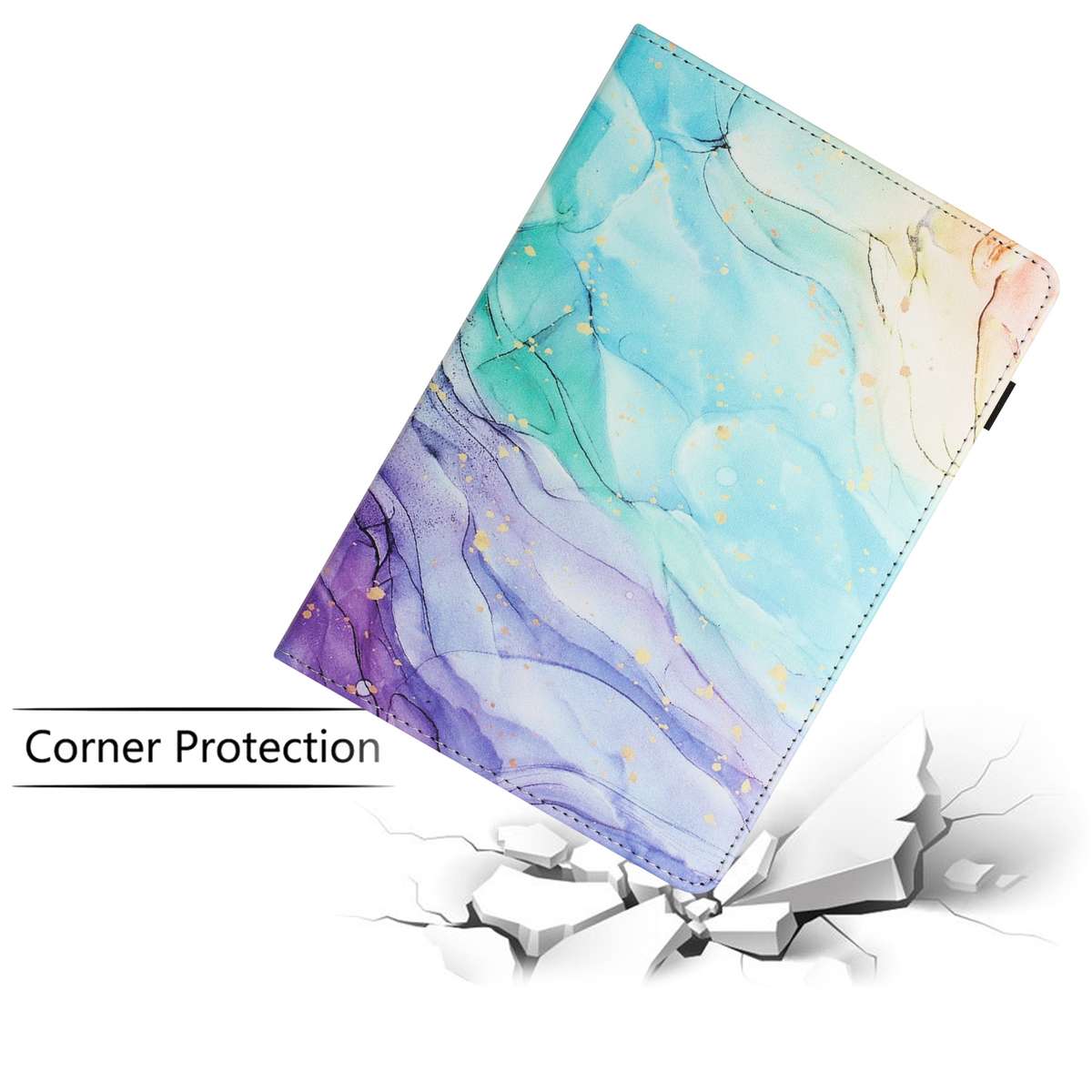 For iPad 10.5 2019 Sewing Litchi Texture Smart Leather Tablet Case(Oil Painting)