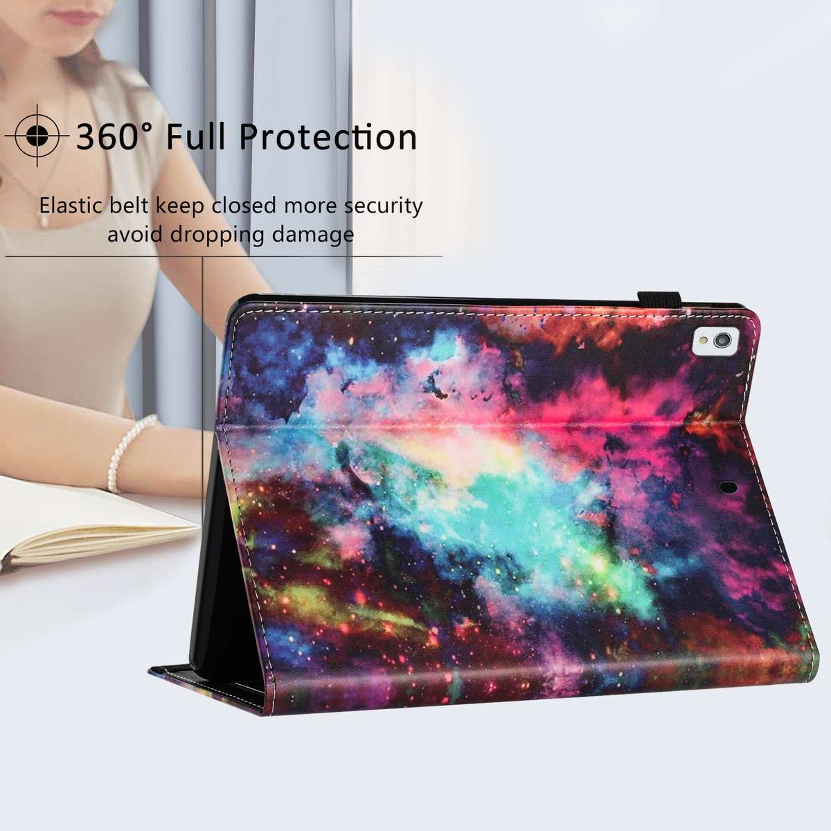 For iPad 10.5 2019 Sewing Litchi Texture Smart Leather Tablet Case(Starry Sky)