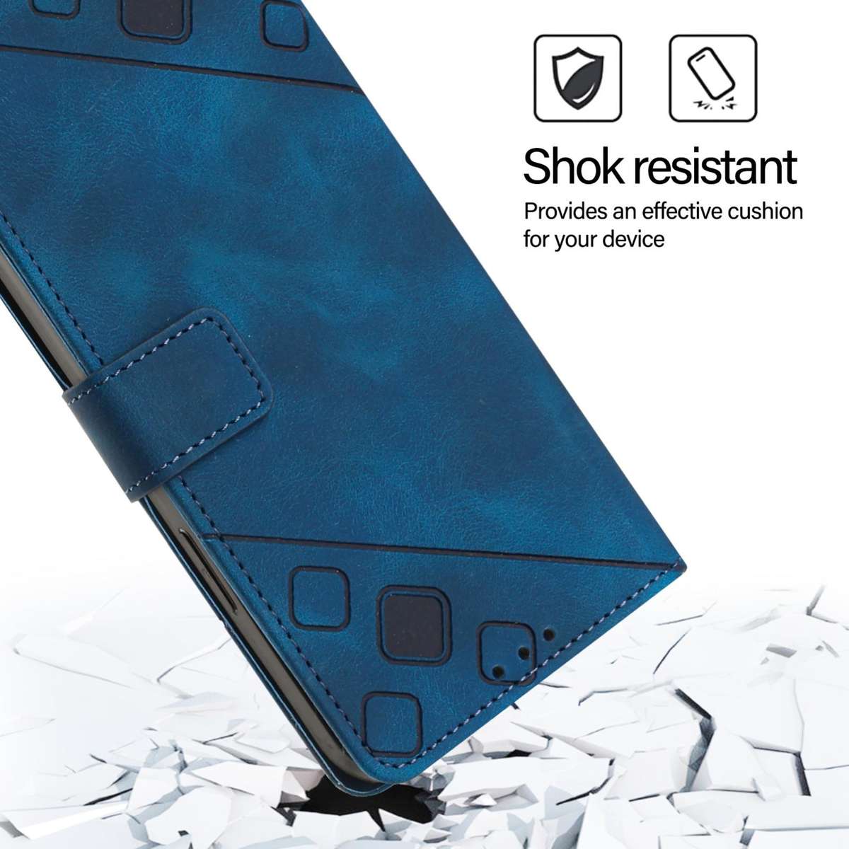 For Honor Magic8 Pro Air 5G Skin-feel Embossed Leather Phone Case(Blue)