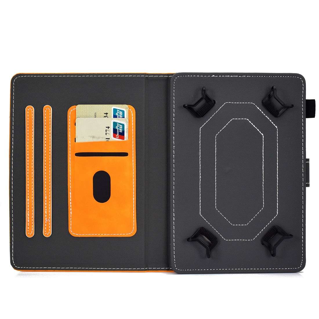 For 7 inch Tablet PC Universal Cowhide Texture Horizontal Flip Leather Case with Holde ... (Khaki)