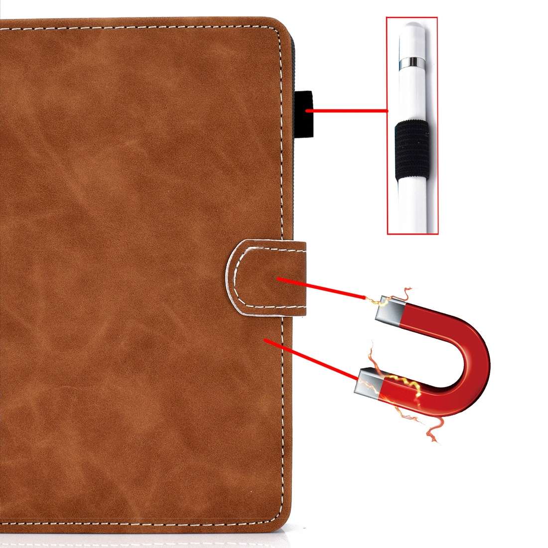 For 7 inch Tablet PC Universal Cowhide Texture Horizontal Flip Leather Case with Holde ... (Brown)