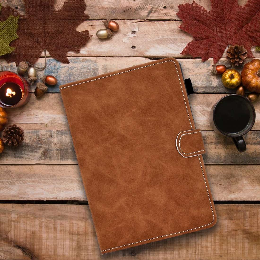 For 7 inch Tablet PC Universal Cowhide Texture Horizontal Flip Leather Case with Holde ... (Brown)