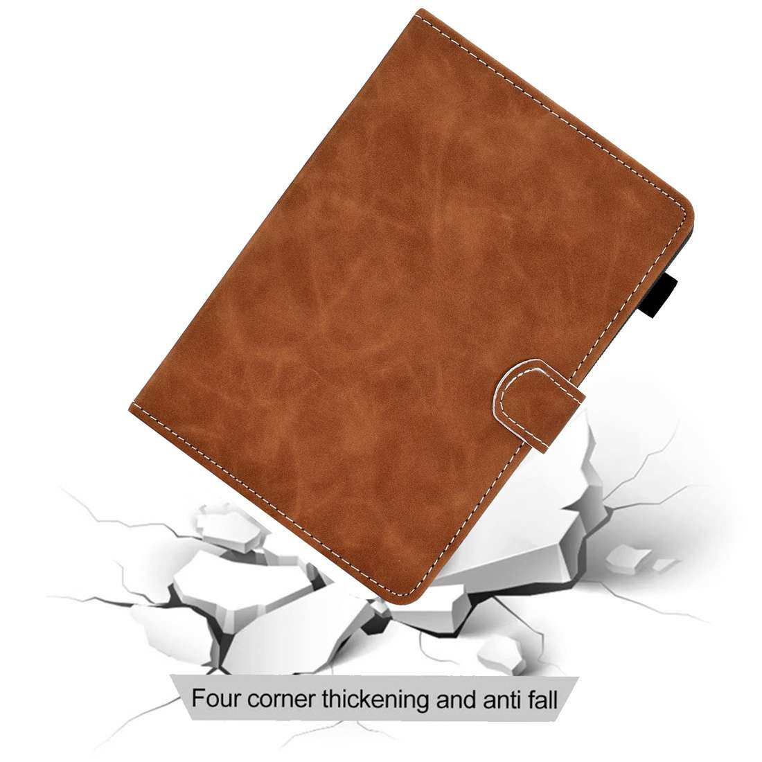 For 7 inch Tablet PC Universal Cowhide Texture Horizontal Flip Leather Case with Holde ... (Brown)