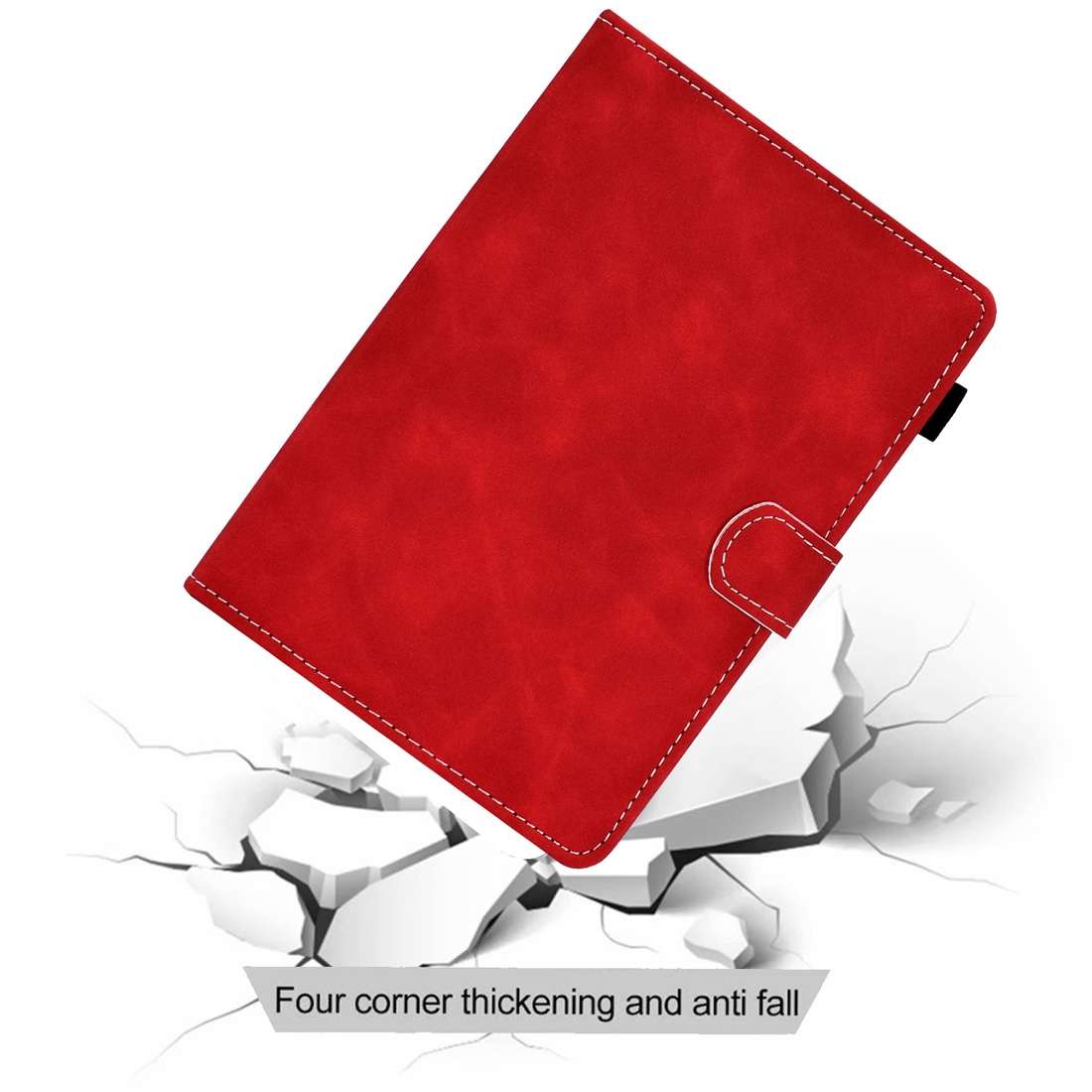 For 7 inch Tablet PC Universal Cowhide Texture Horizontal Flip Leather Case with Holder ... (Red)