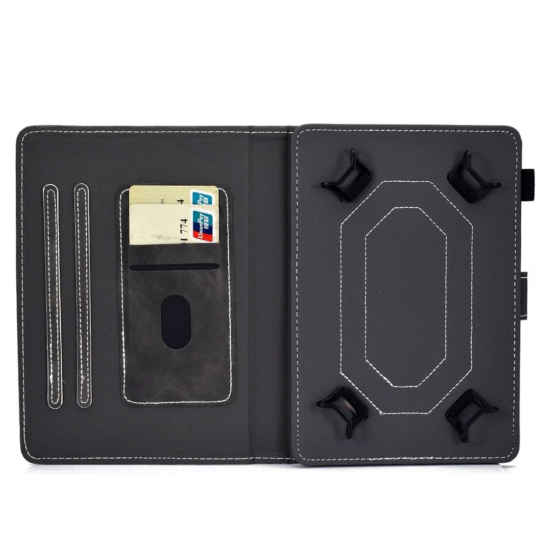 For 7 inch Tablet PC Universal Cowhide Texture Horizontal Flip Leather Case with Holder ... (Grey)