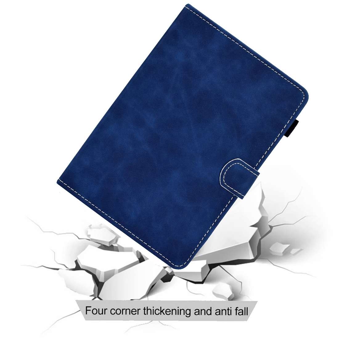 For 7 inch Tablet PC Universal Cowhide Texture Horizontal Flip Leather Case with Holder ... (Blue)