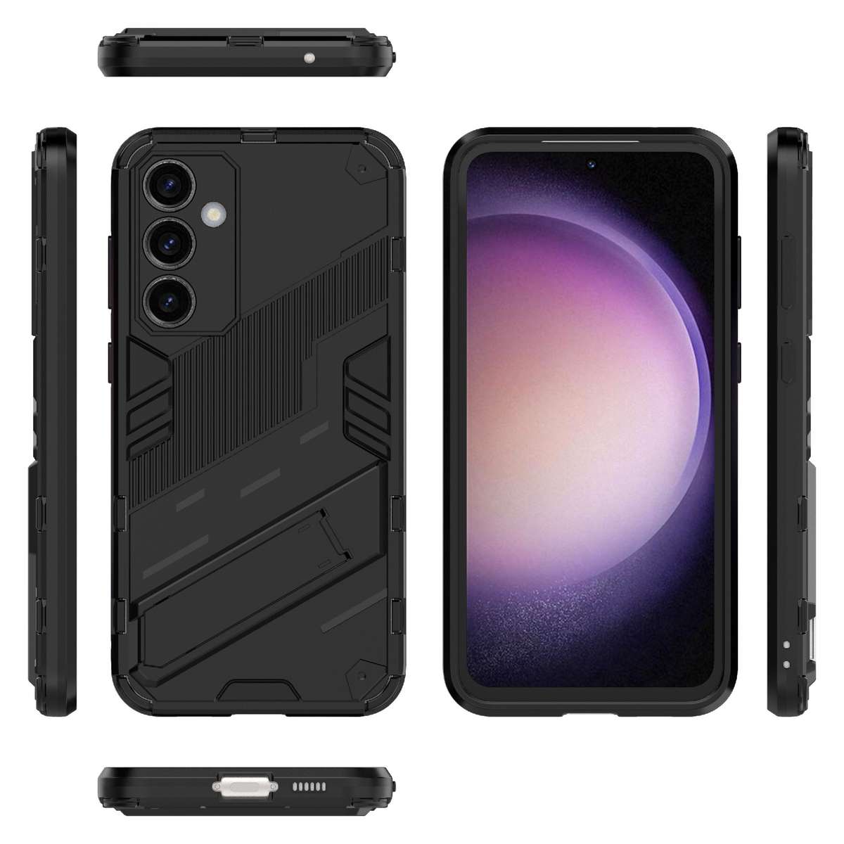 For Samsung Galaxy S23 FE 5G Punk Armor 2 in 1 PC + TPU Shockproof Phone Case with Inv ... (Black)